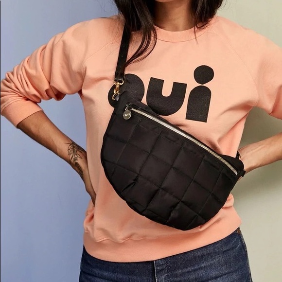 Clare V. Black Quilted Convertible Fanny Pack Crossbody Bag - Picture 3 of 7